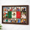 Personalized Mexican Family Canvas Wall Art Custom Photo Collage Gift Mexico Flag Meaningful Keepsake For Home - Brown