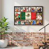 Personalized Mexican Family Canvas Wall Art Custom Photo Collage Gift Mexico Flag Meaningful Keepsake For Home