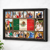 Personalized Mexican Family Canvas Wall Art Custom Photo Collage Gift Mexico Flag Meaningful Keepsake For Home - Black