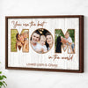 Personalized Mom Canvas Prints - Gift for - You Are The Best In World - Brown Frame / 12x9
