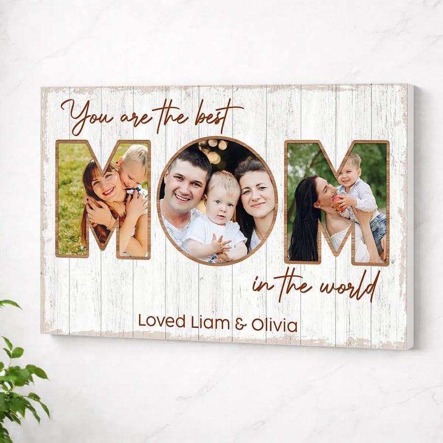 Personalized Mom Canvas Prints - Gift for - You Are The Best In World - No Frame / 12x9