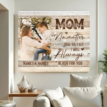 Personalized Mom No Matter How Big I Get Canvas Custom Photo Wall Art Mother’s Day Gift For Mommy