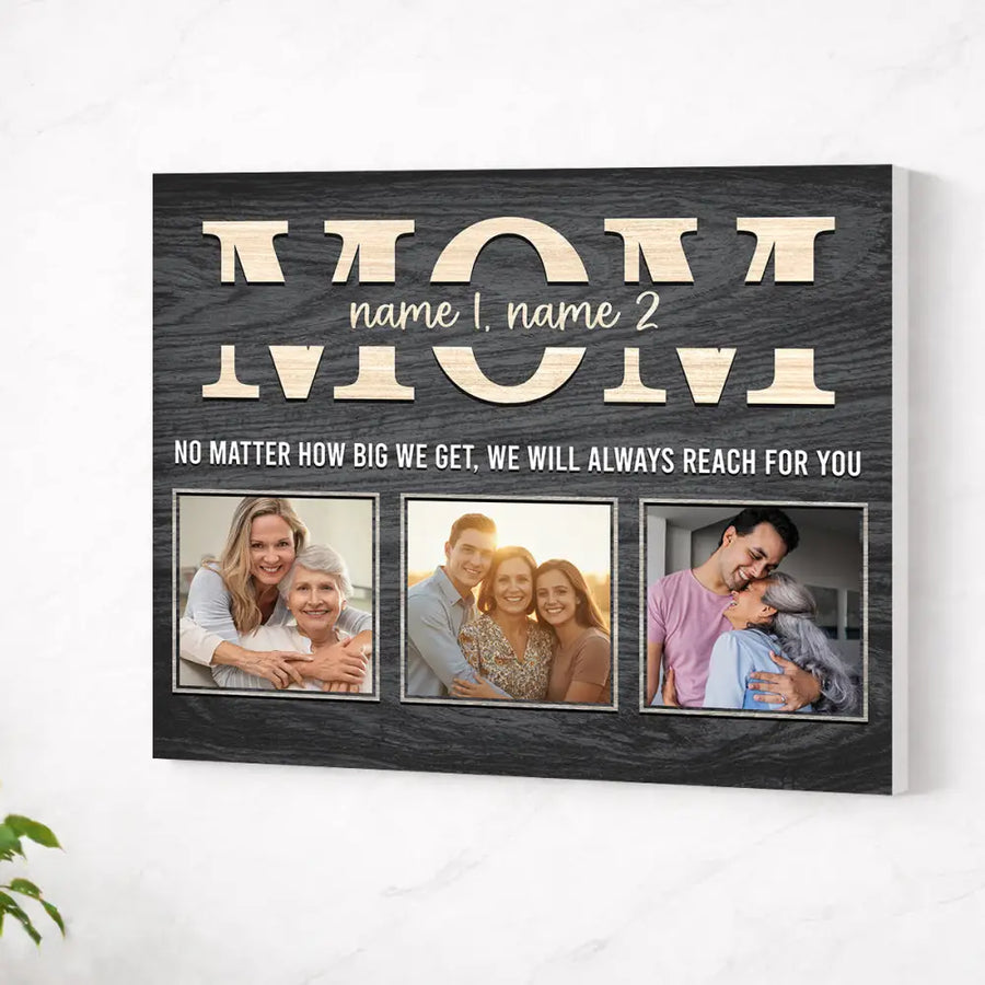 Personalized Mom No Matter How Big We Get Canvas Wall Art Custom Photo Gift For Mother’s Day And Birthday Form Son