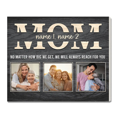 Personalized Mom No Matter How Big We Get Canvas Wall Art Custom Photo Gift For Mother’s Day And Birthday Form Son