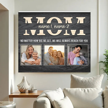 Personalized Mom No Matter How Big We Get Canvas Wall Art Custom Photo Gift For Mother’s Day And Birthday Form Son