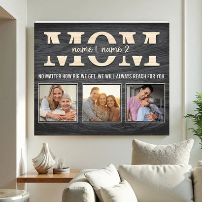 Personalized Mom No Matter How Big We Get Canvas Wall Art Custom Photo Gift For Mother’s Day And Birthday Form Son