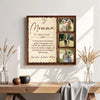 Personalized Momma Definition Canvas Custom Photo Gift for Mom Mothers Day or Birthday Present