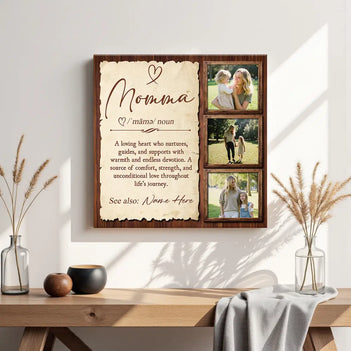 Personalized Momma Definition Canvas Custom Photo Gift for Mom Mothers Day or Birthday Present - 12x12