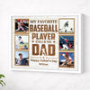 Personalized My Favorite Baseball Player Calls Me Dad Canvas Wall Art Custom Photo Father’s Day Birthday Gift From Son