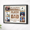 Personalized My Favorite Baseball Player Calls Me Dad Canvas Wall Art Custom Photo Father’s Day Birthday Gift From Son