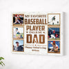 Personalized My Favorite Baseball Player Calls Me Dad Canvas Wall Art Custom Photo Father’s Day Birthday Gift From Son