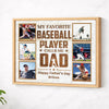 Personalized My Favorite Baseball Player Calls Me Dad Canvas Wall Art Custom Photo Father’s Day Birthday Gift From Son