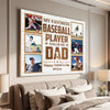 Personalized My Favorite Baseball Player Calls Me Dad Canvas Wall Art Custom Photo Father’s Day Birthday Gift From Son