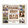 Personalized My Favorite Fishing Buddy Calls Me Dad Canvas Custom Photo Wall Art Gift for Father’s Day