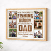 Personalized My Favorite Fishing Buddy Calls Me Dad Canvas Custom Photo Wall Art Gift for Father’s Day - Natural Frame