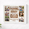 Personalized My Favorite Fishing Buddy Calls Me Dad Canvas Custom Photo Wall Art Gift for Father’s Day - White Frame