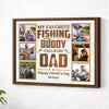 Personalized My Favorite Fishing Buddy Calls Me Dad Canvas Custom Photo Wall Art Gift for Father’s Day - Brown Frame