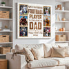 Personalized My Favorite Football Player Calls Me Dad Canvas Wall Art Custom Photo Gift From Son Or Daughter Father’s