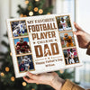 Personalized My Favorite Football Player Calls Me Dad Canvas Wall Art Custom Photo Gift From Son Or Daughter Father’s