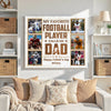 Personalized My Favorite Football Player Calls Me Dad Canvas Wall Art Custom Photo Gift From Son Or Daughter Father’s