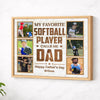 Personalized My Favorite Softball Player Calls Me Dad Canvas Wall Art Custom Photo Artwork Father’s Day Birthday Gift