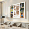 Personalized My Favorite Softball Player Calls Me Dad Canvas Wall Art Custom Photo Artwork Father’s Day Birthday Gift