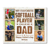 Personalized My Favorite Softball Player Calls Me Dad Canvas Wall Art Custom Photo Artwork Father’s Day Birthday Gift