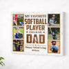 Personalized My Favorite Softball Player Calls Me Dad Canvas Wall Art Custom Photo Artwork Father’s Day Birthday Gift