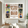 Personalized My Favorite Softball Player Calls Me Dad Canvas Wall Art Custom Photo Artwork Father’s Day Birthday Gift