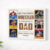 Personalized My Favorite Wrestler Calls Me Dad Canvas Wall Art Custom Photo Wrestling Gift From Son Or Daughter