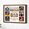 Personalized My Favorite Wrestler Calls Me Dad Canvas Wall Art Custom Photo Wrestling Gift From Son Or Daughter