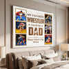 Personalized My Favorite Wrestler Calls Me Dad Canvas Wall Art Custom Photo Wrestling Gift From Son Or Daughter