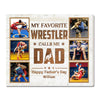Personalized My Favorite Wrestler Calls Me Dad Canvas Wall Art Custom Photo Wrestling Gift From Son Or Daughter