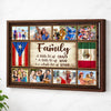 Personalized Puerto Rican Mexican Family Canvas Wall Art Custom Photo Collage Gift With Rico Mexico Flag - Brown Frame