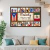 Personalized Puerto Rican Mexican Family Canvas Wall Art Custom Photo Collage Gift With Rico Mexico Flag