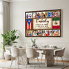 Personalized Puerto Rican Mexican Family Canvas Wall Art Custom Photo Collage Gift With Rico Mexico Flag