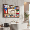 Personalized Puerto Rican Mexican Family Canvas Wall Art Custom Photo Collage Gift With Rico Mexico Flag