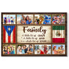 Personalized Puerto Rican Mexican Family Canvas Wall Art Custom Photo Collage Gift With Rico Mexico Flag