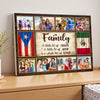Personalized Puerto Rican Mexican Family Canvas Wall Art Custom Photo Collage Gift With Rico Mexico Flag