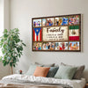 Personalized Puerto Rican Mexican Family Canvas Wall Art Custom Photo Collage Gift With Rico Mexico Flag