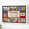 Personalized Puerto Rican Mexican Family Canvas Wall Art Custom Photo Collage Gift With Rico Mexico Flag - White Frame