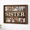 Personalized Sister Canvas Custom Photo Gift for Big from Brother Birthday or Christmas Present - Brown Frame / 14x11