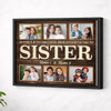 Personalized Sister Canvas Custom Photo Gift for Big from Brother Birthday or Christmas Present - Black Frame / 14x11