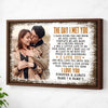 Personalized The Day I Met You Canvas Wall Art Custom Photo Anniversary For Husband And Wife Romantic Gift Couple