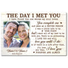 Personalized The Day I Met You Canvas Wall Art Custom Photo Anniversary Gift For Couple And Husband Wife