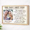 Personalized The Day I Met You Canvas Wall Art Custom Photo Anniversary Gift For Couple And Husband Wife - Natural