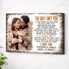 Personalized The Day I Met You Canvas Wall Art Custom Photo Anniversary For Husband And Wife Romantic Gift Couple