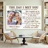 Personalized The Day I Met You Canvas Wall Art Custom Photo Anniversary Gift For Couple And Husband Wife