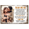 Personalized The Day I Met You Canvas Wall Art Custom Photo Anniversary For Husband And Wife Romantic Gift Couple