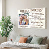 Personalized The Day I Met You Canvas Wall Art Custom Photo Anniversary Gift For Couple And Husband Wife